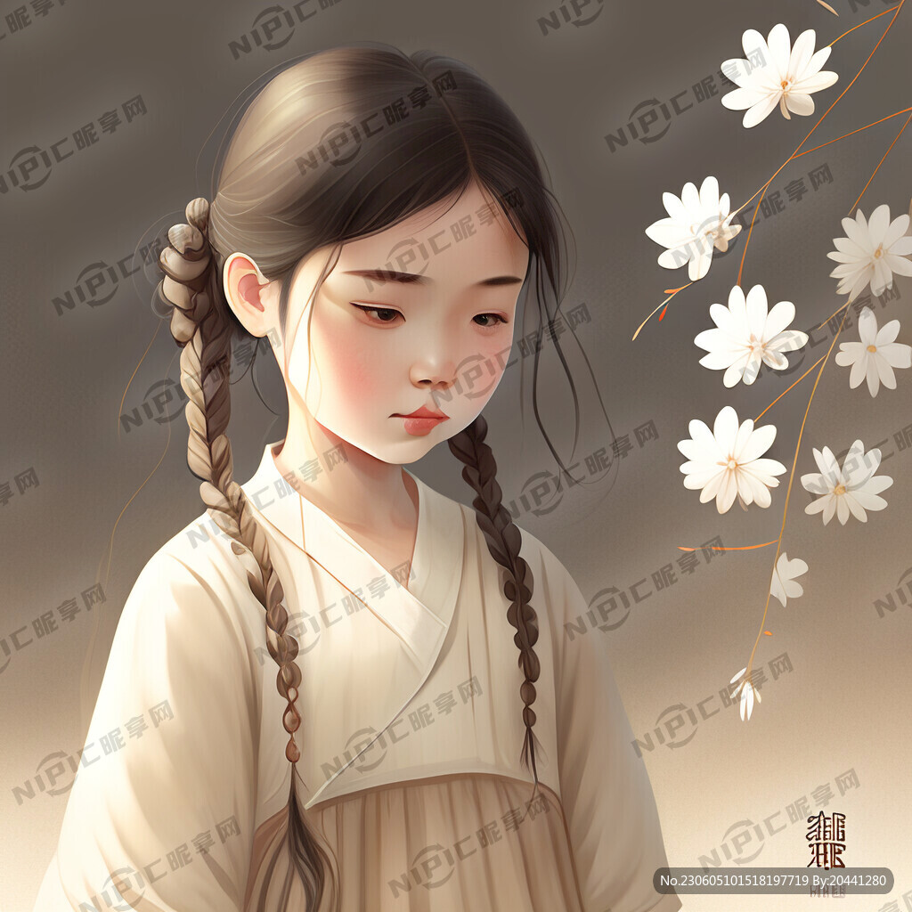 治愈系 概念插画 米色衣服