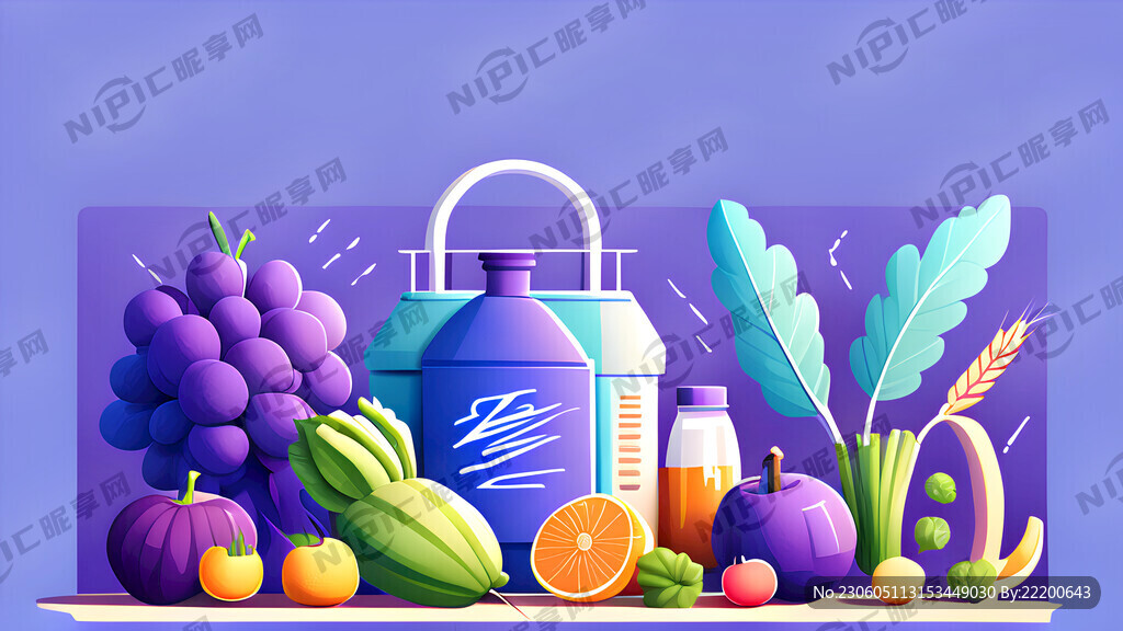 电商蓝紫色背景 农产品