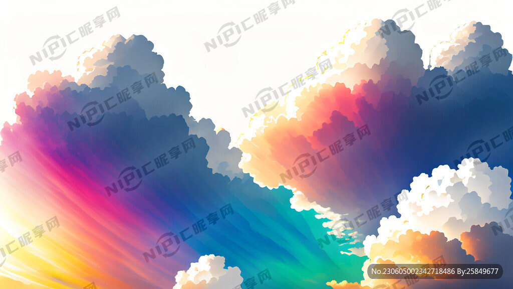 白色背景 天空 梦幻 彩色 光