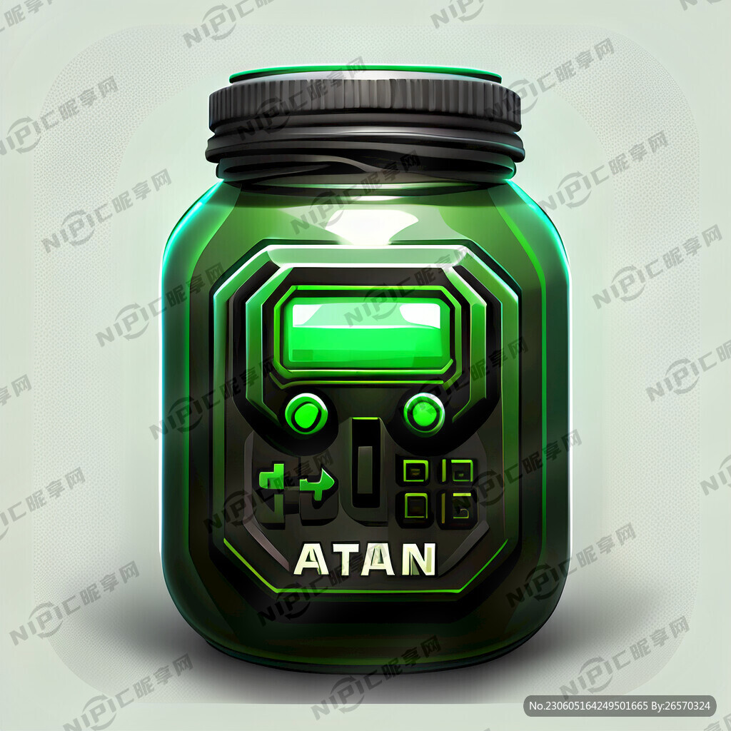 游戏图标 回血图标 罐装 绿色