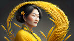 芒种母亲黄色麦子唯美