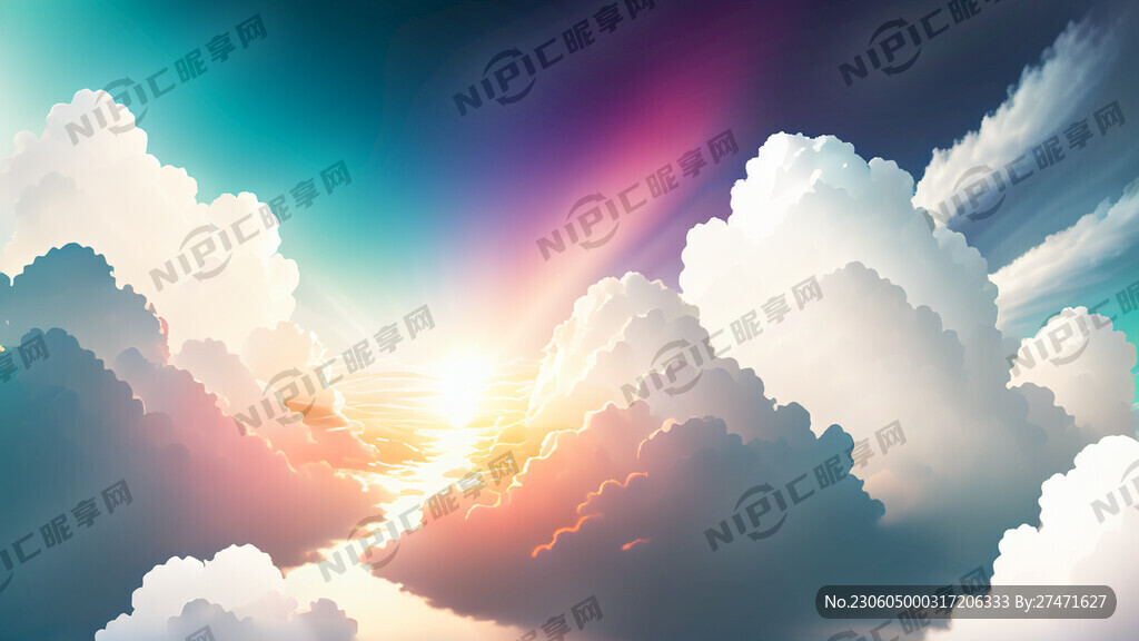 白色背景 天空 梦幻 彩色