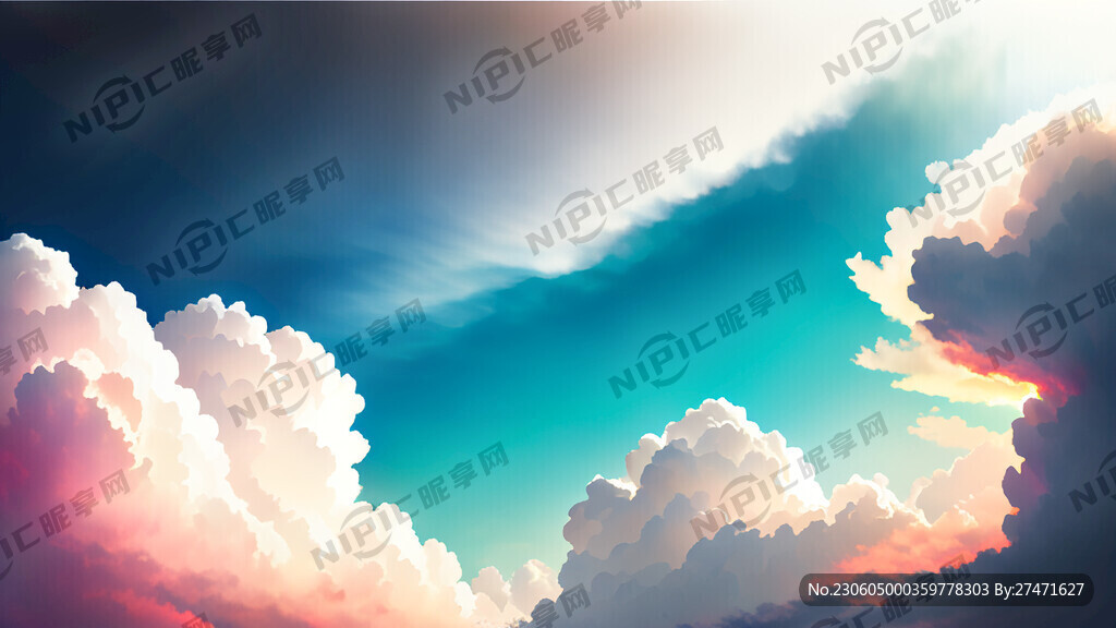 白色背景 天空 梦幻 彩色