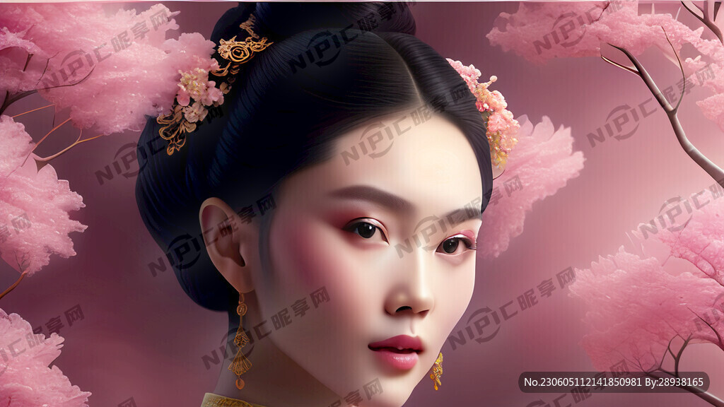美女 产品广告 美丽产品  树