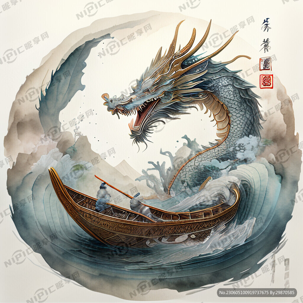 宏伟的龙舟