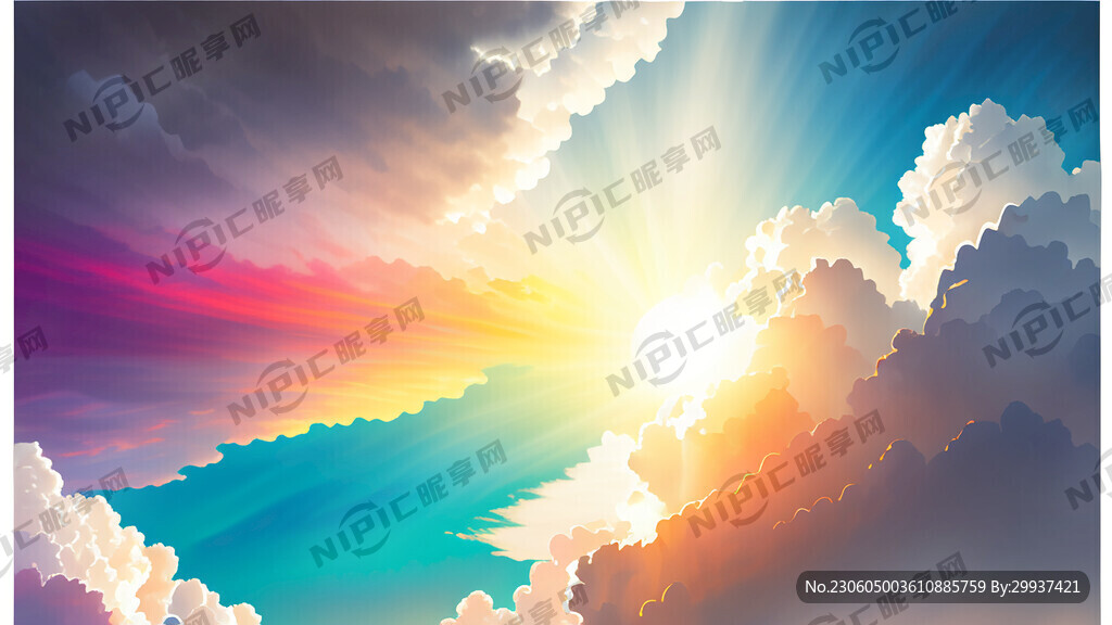 白色背景 天空 梦幻 彩色 光