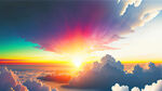 白色背景  天空 梦幻 彩色 白云  明亮 中间光线  光 日光 夕阳 天空白云 春天 浪漫 柔和 唯美  云海
