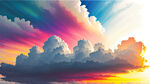 白色背景  天空 梦幻 彩色 白云  明亮 中间光线  光 日光 夕阳 天空白云 春天 浪漫 柔和 唯美  云海