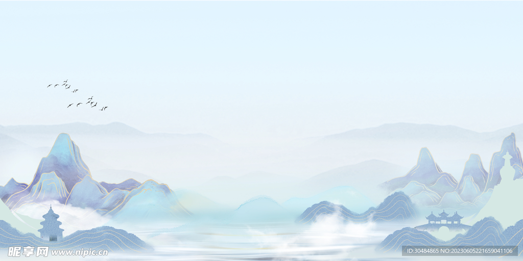 山水背景画
