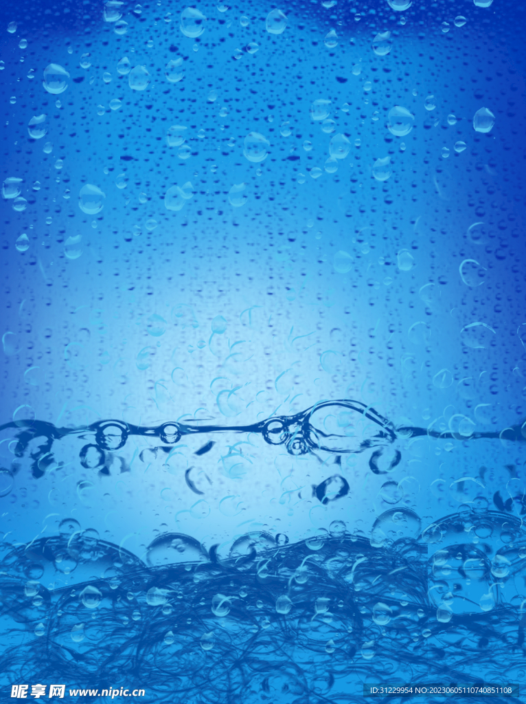  蓝色水珠背景
