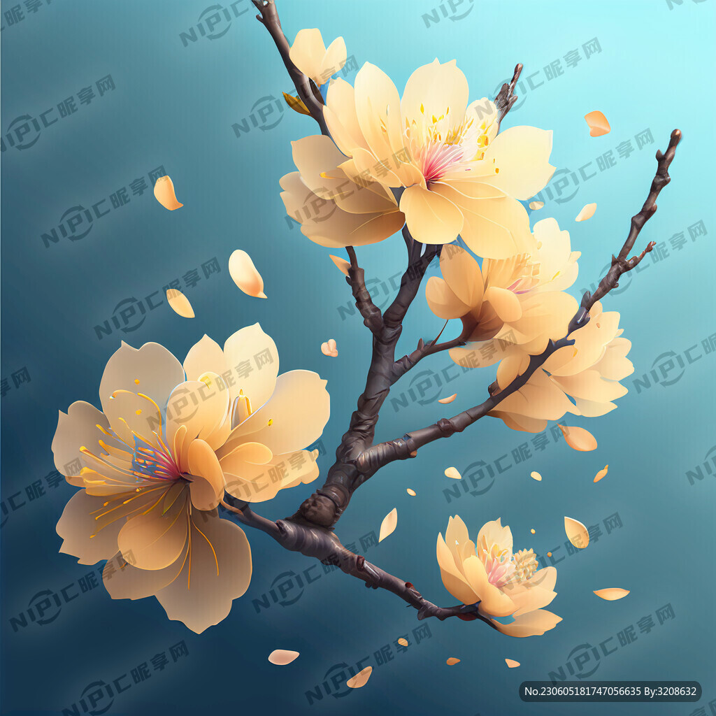 一枝李子金黄色 花酷似桃花