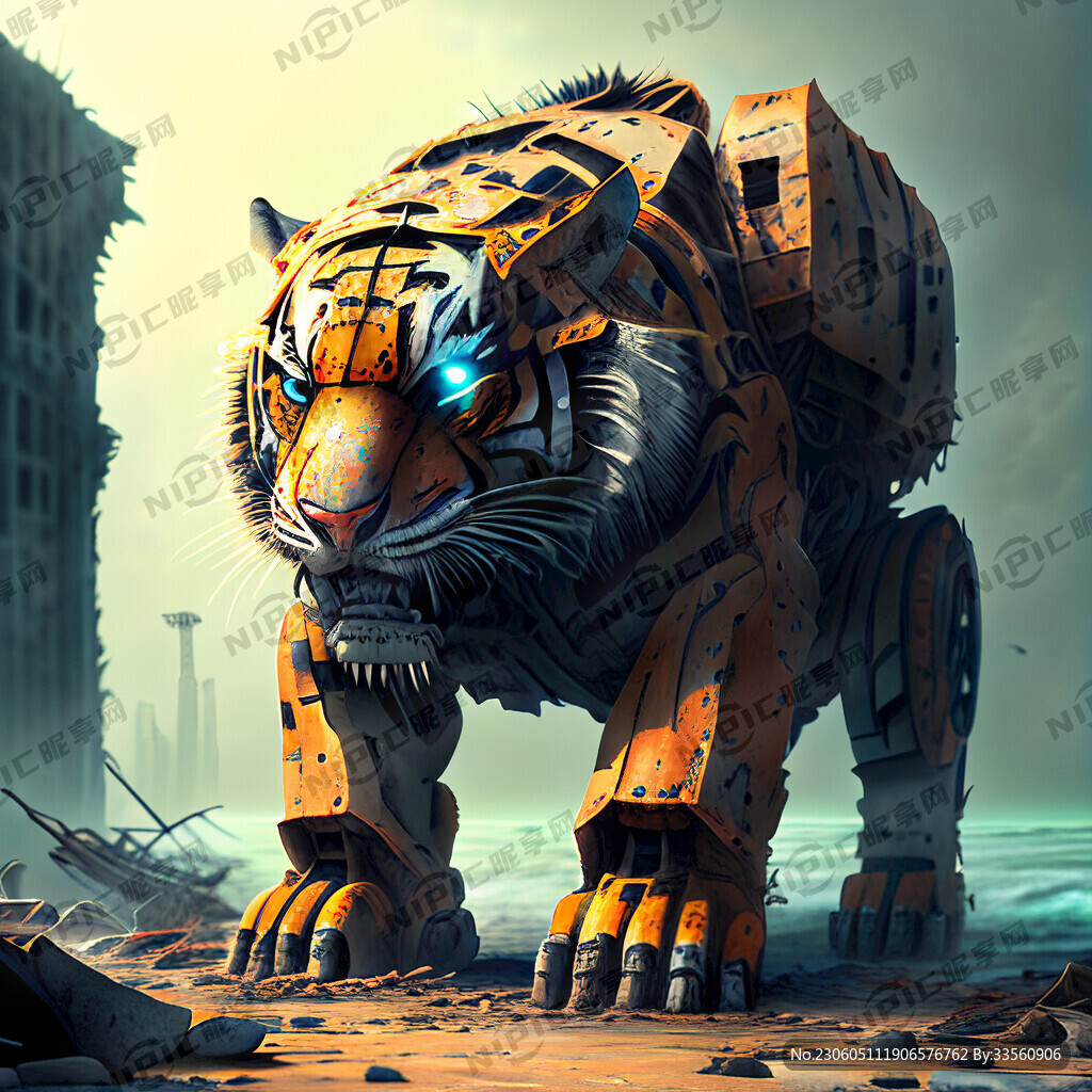 老虎 机械感 战损装 废墟