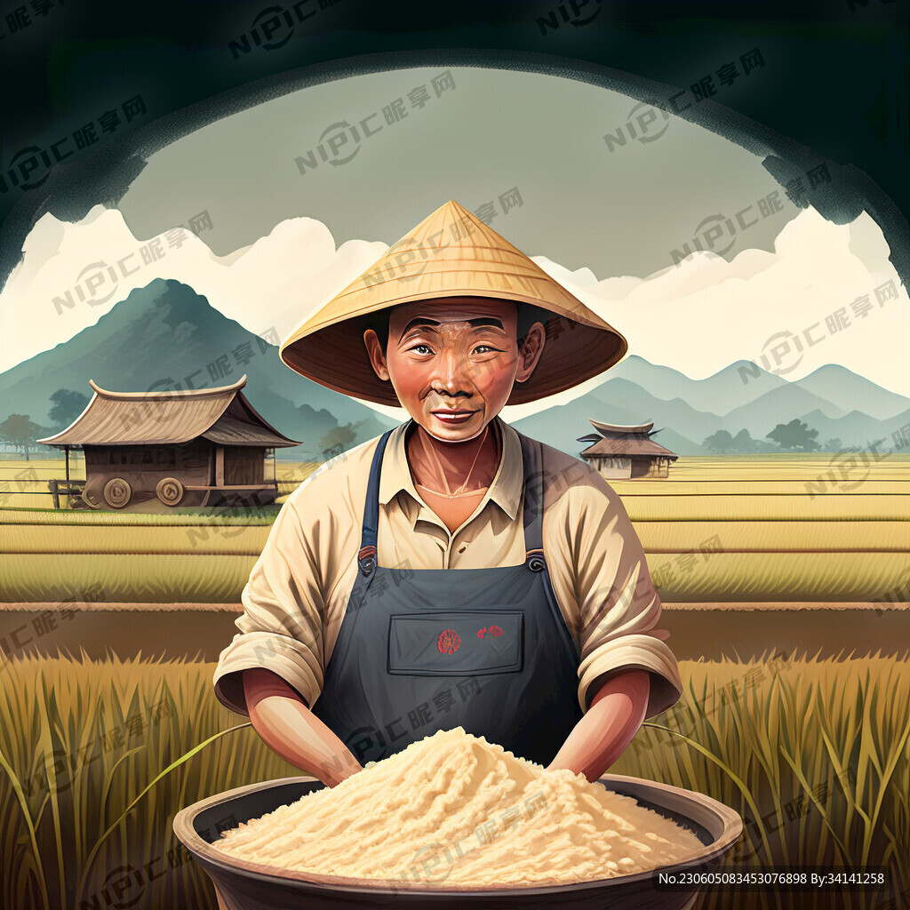 米粉 稻田 农民