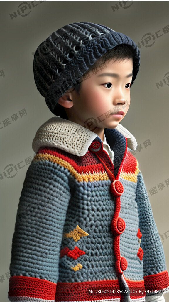 钩针男童外套