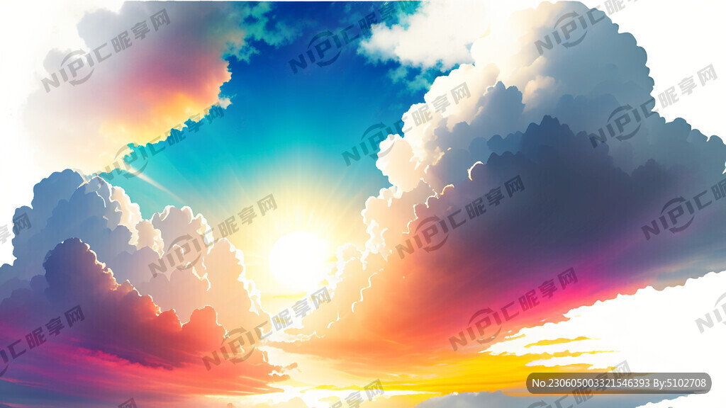 白色背景 天空 梦幻 彩色 光