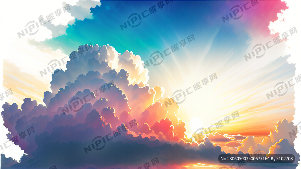 白色背景 天空 梦幻 彩色 光
