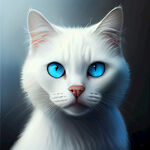 白色猫，蓝眼睛