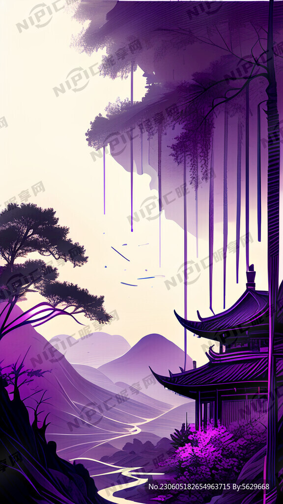 超高清 细节刻画 紫色线条