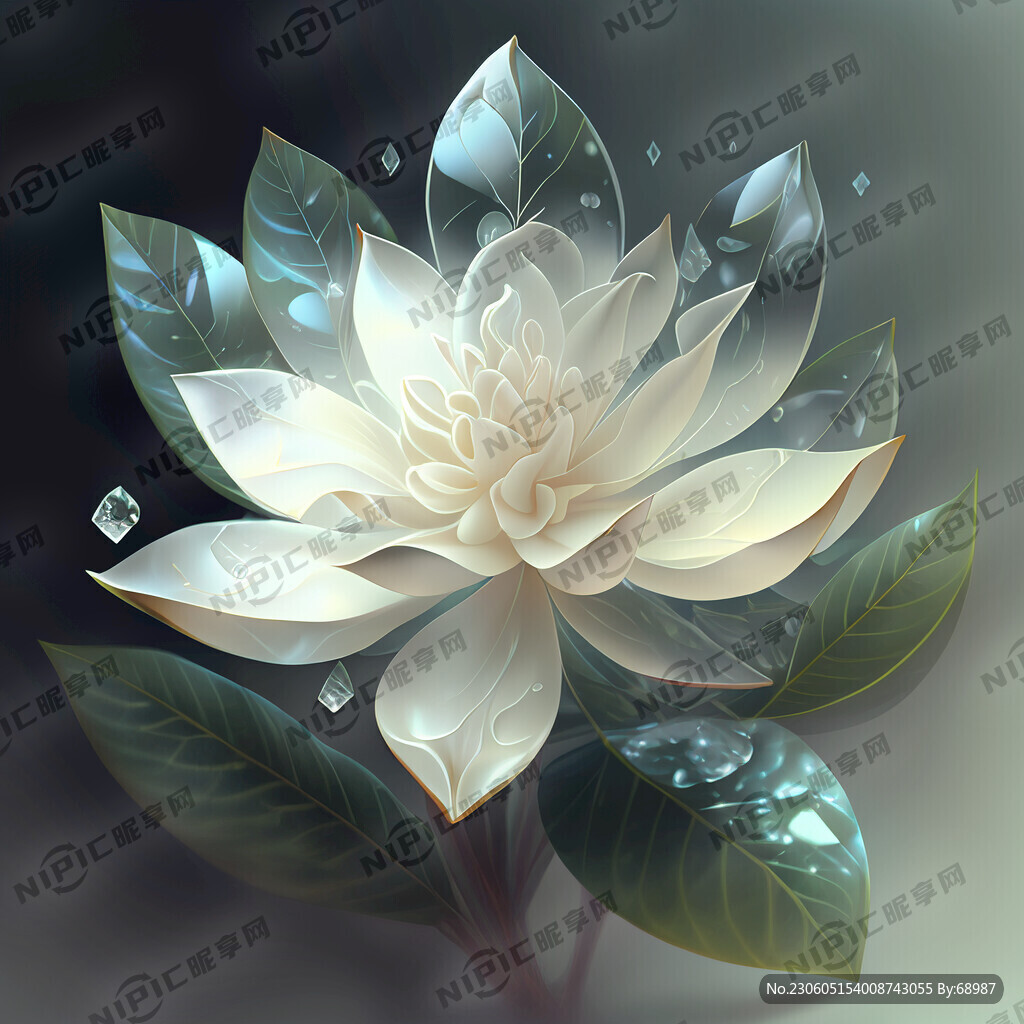 栀子花 晶莹剔透 梦幻 二次元