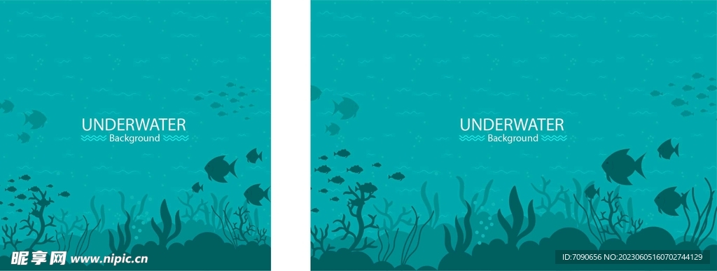 卡通海底世界插画      