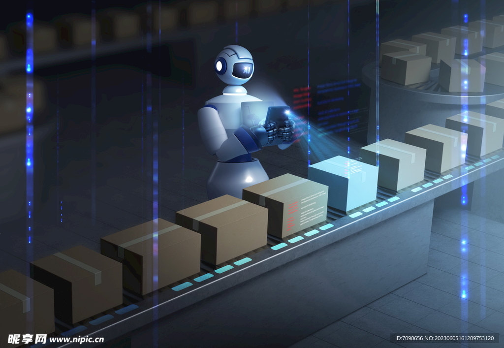 物流工业机器人海报  