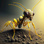 扫地的黄色蚂蚁