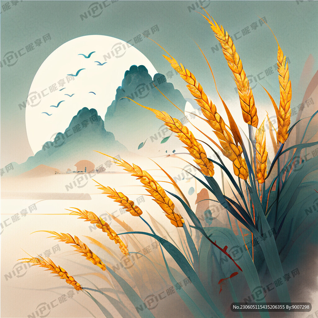 芒种 国风插画 色彩柔和