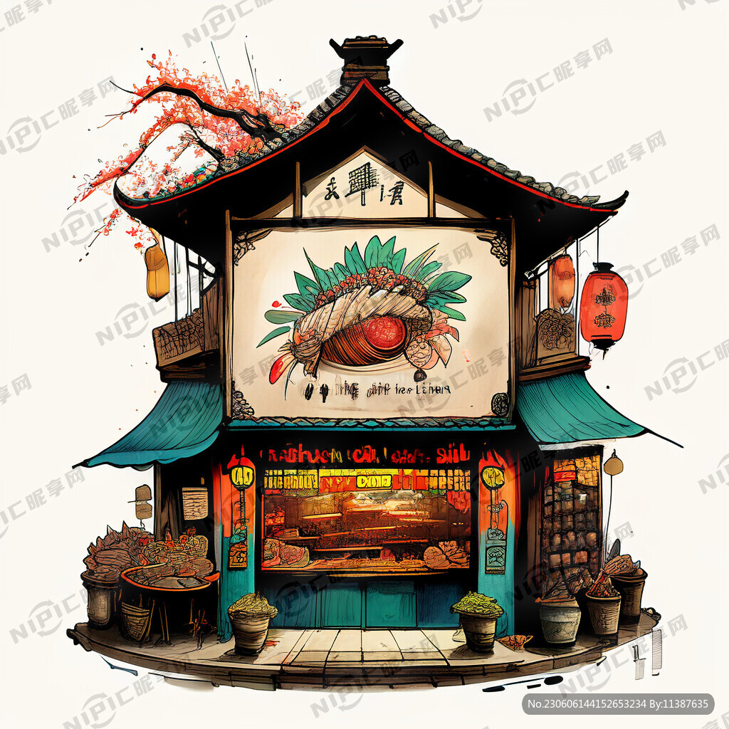 火锅店 德富串串 国潮风格