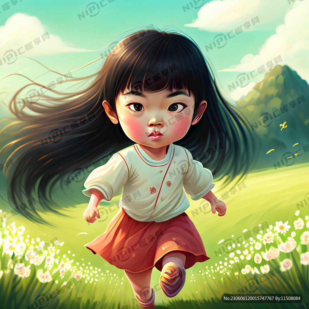 有刘海的长发 眼睛大大的小女孩