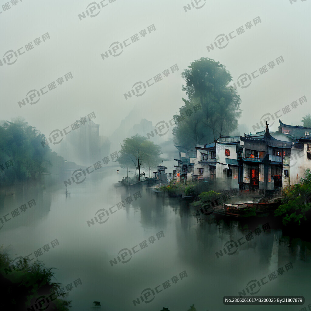 AI创作图烟雨江南nipic.com-昵图网