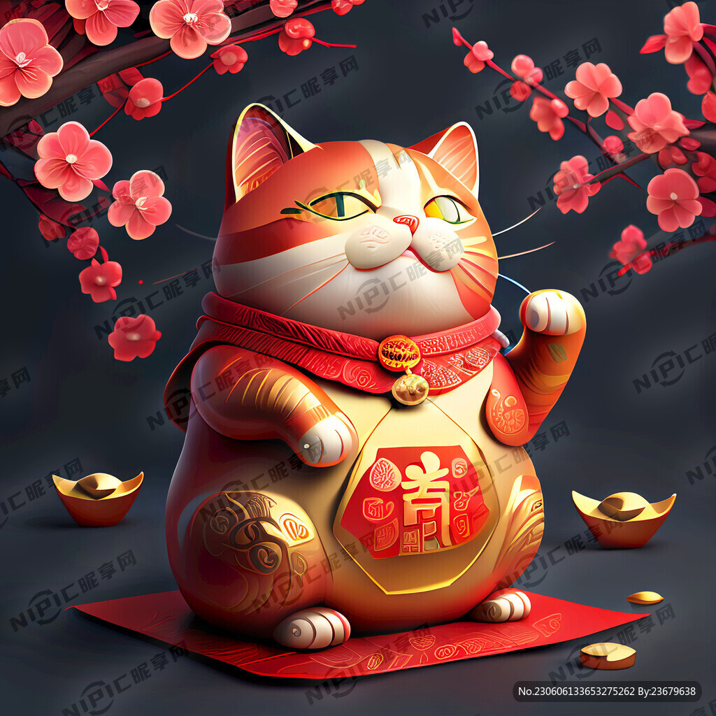 喜庆红包设计由来元宝福梅花招财