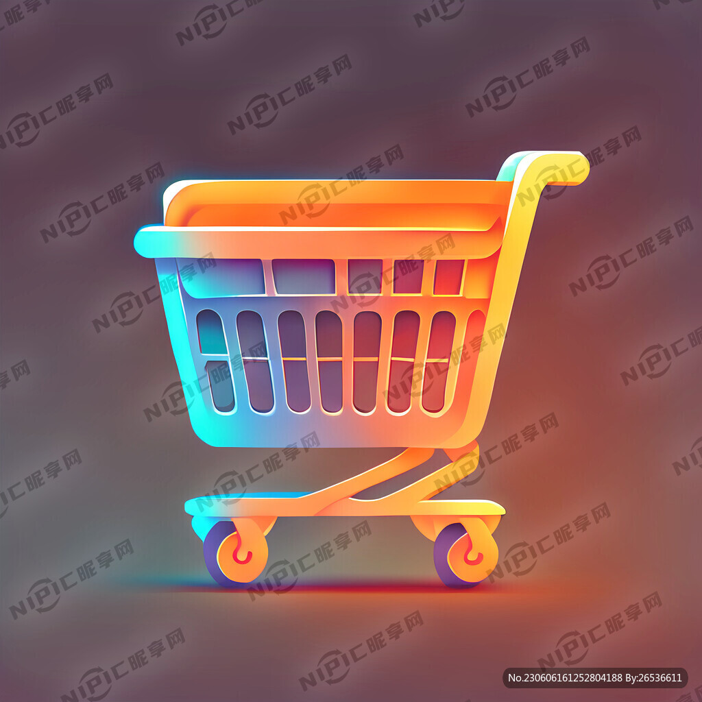 购物车 渐变色 3D图标