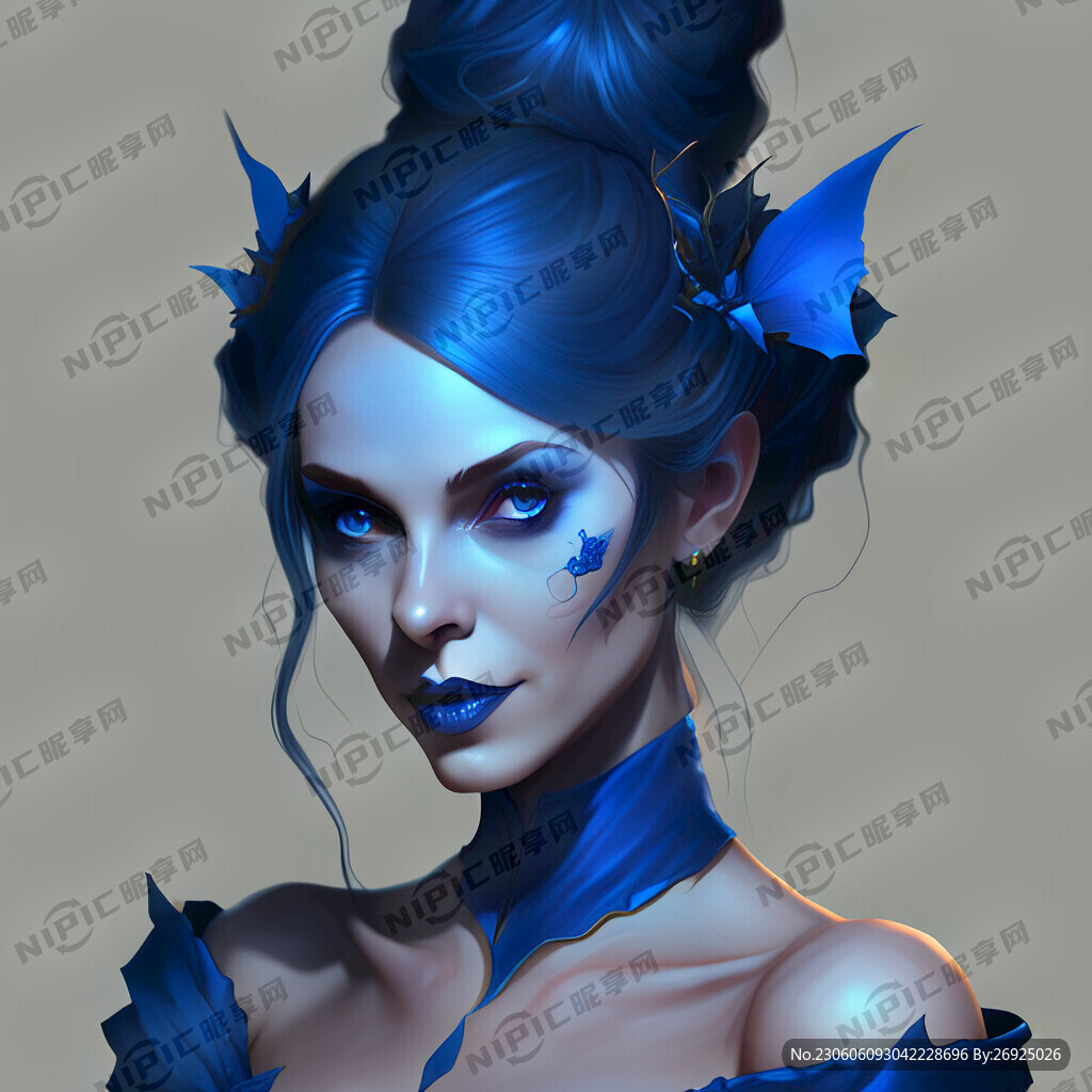 AI创作图蓝色妖姬nipic.com-昵图网