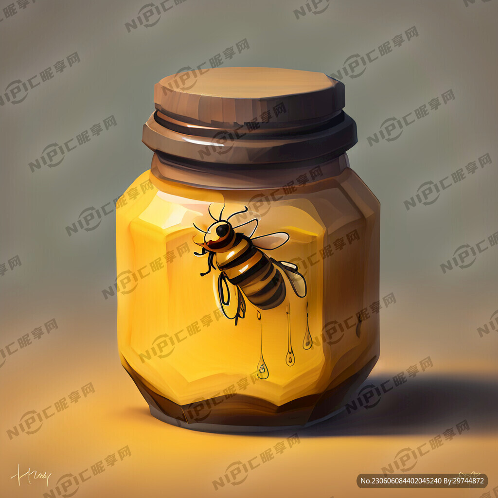 手绘蜂蜜罐