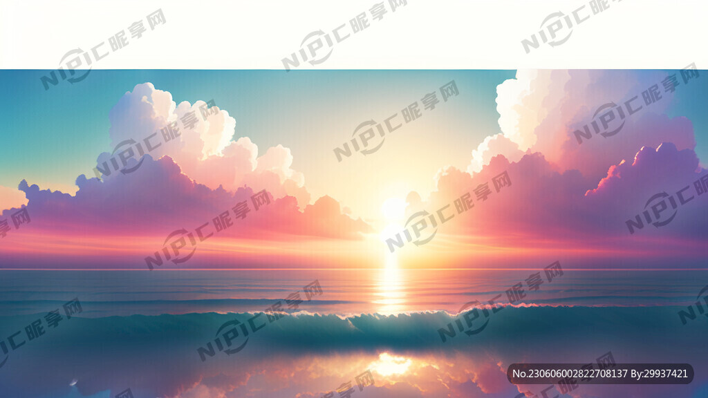 白色背景天空梦幻彩色白云明亮中