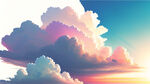 白色背景天空梦幻彩色白云明亮中间光线光日光夕阳天空白云春天浪漫柔和唯美云海