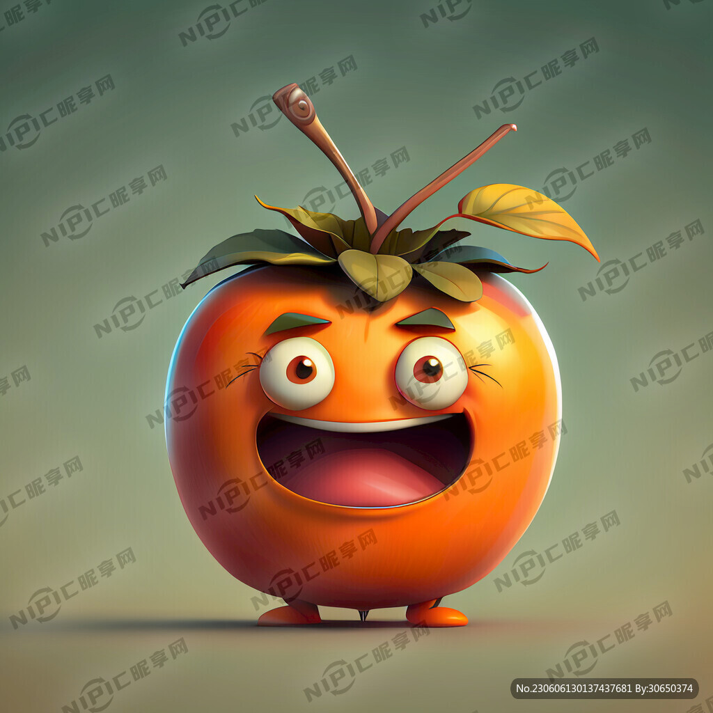 甜柿柿子卡通