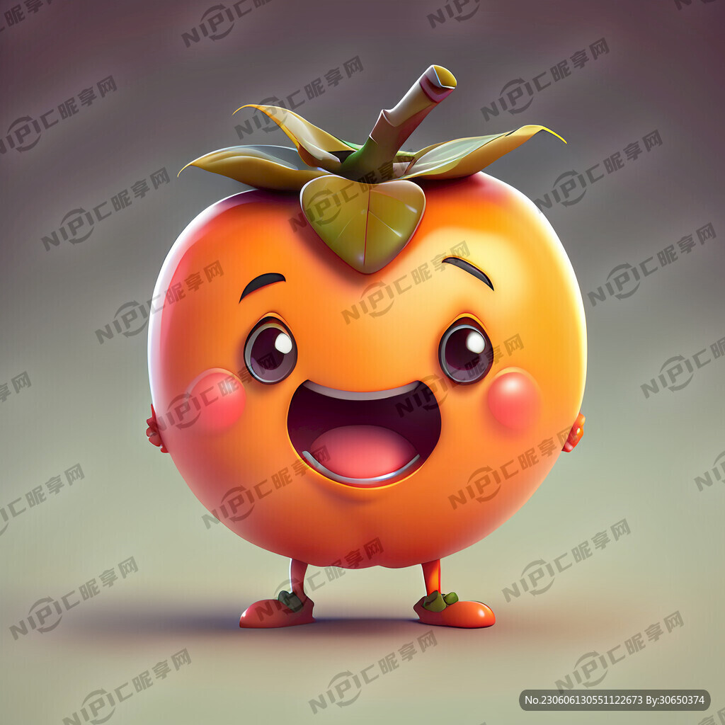 卡通可爱甜柿