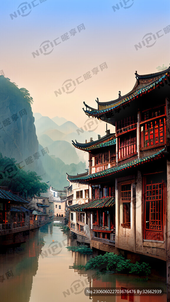 茅台镇风景建筑酒文化赤水河山川