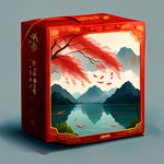 贵州湄潭欢迎您
湄潭文旅礼盒，红色，有茶叶元素，