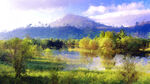 山水油画风景图