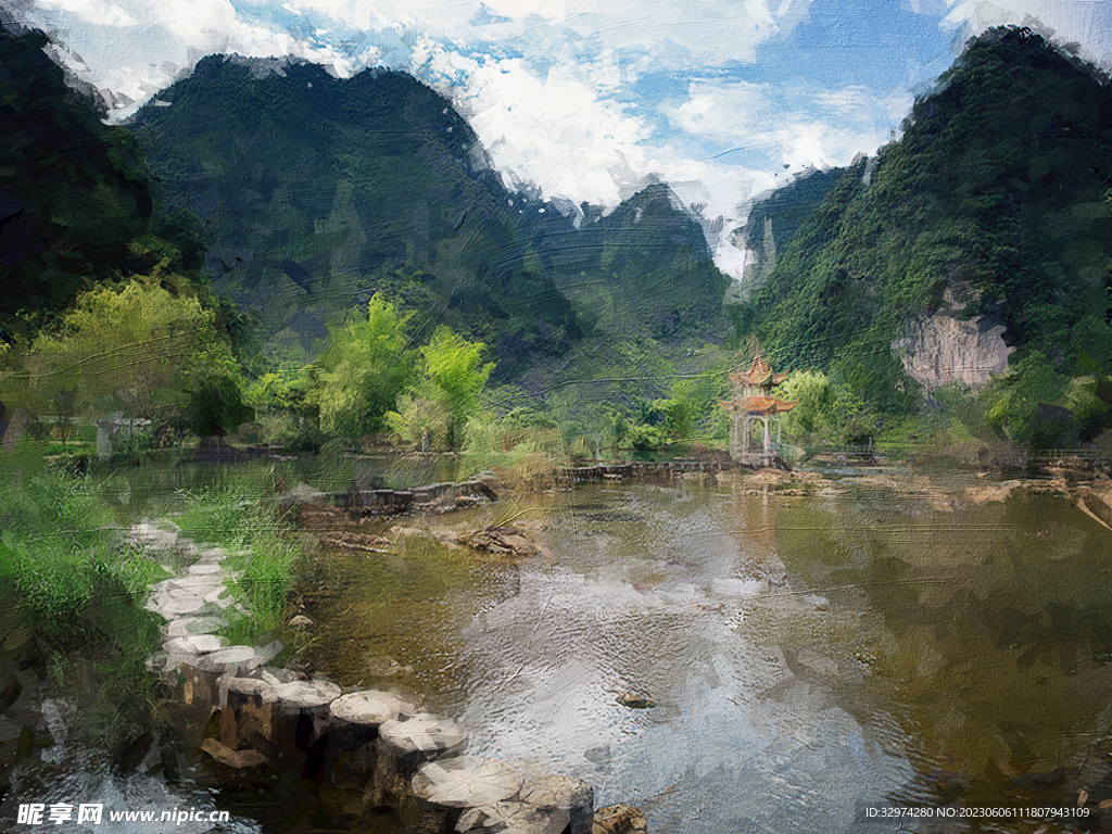 自然景观油画