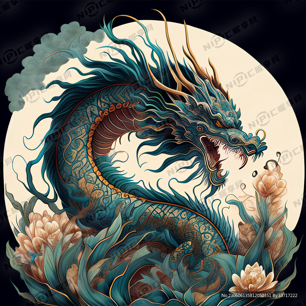 手绘国潮中国龙