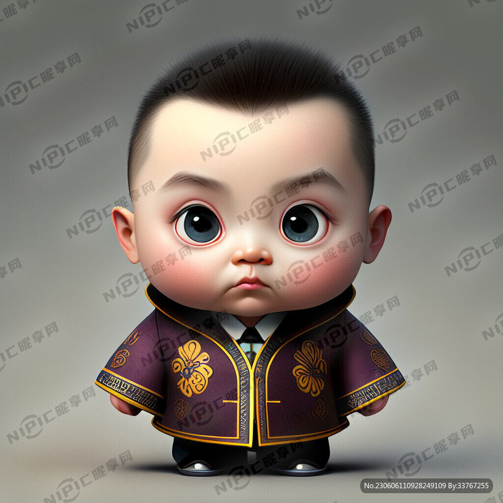 圆脸小眼睛寸头设计师西服