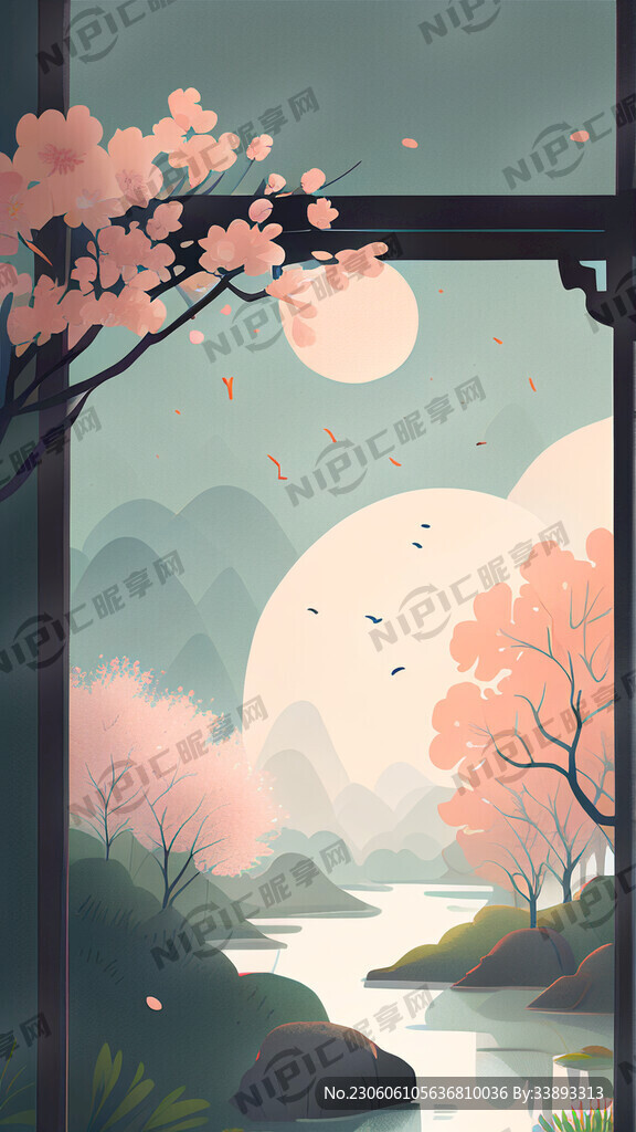 早安图春天简洁