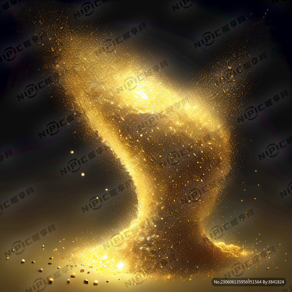 一堆闪闪发光的金粒子