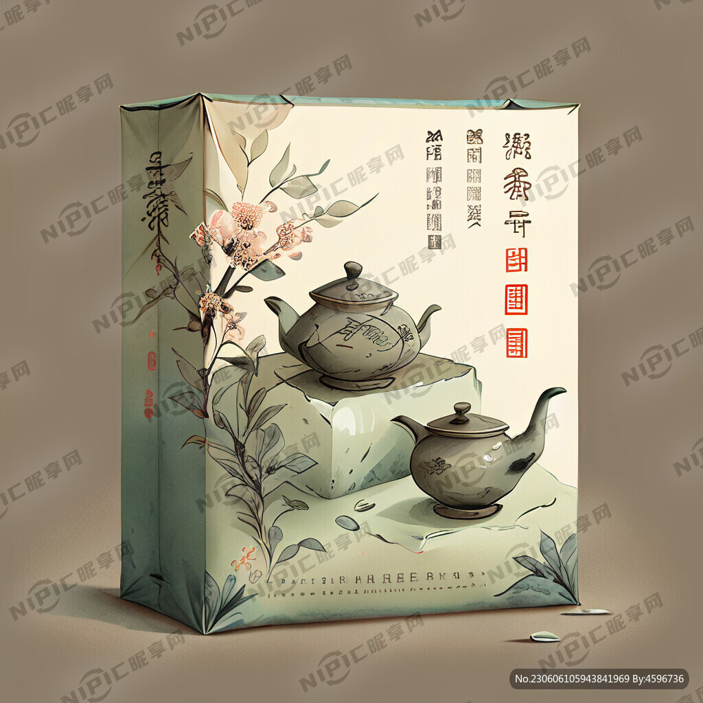 一个带有中国复古元素的茶包装