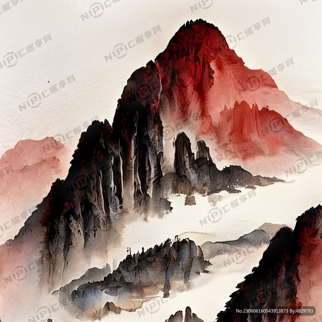 主题海报 祖国山水 中国红