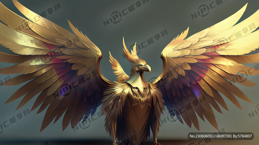 黄金彩色巨大翅膀