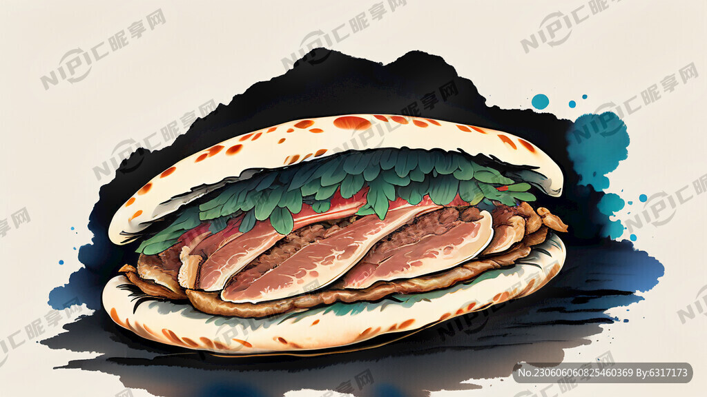 肉夹馍 中式 画面简单 横幅